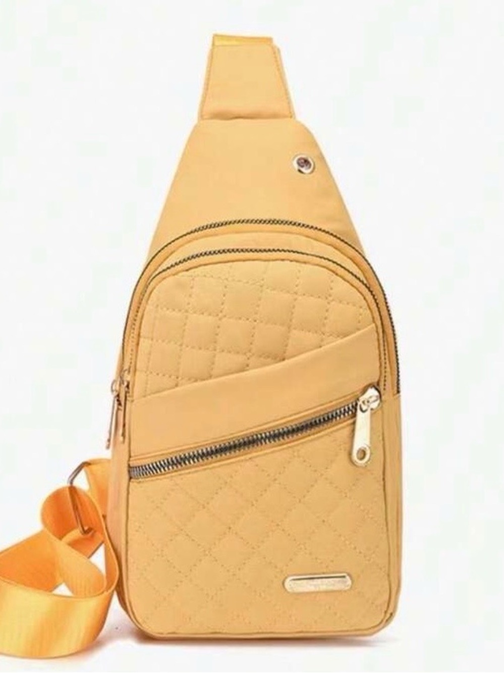 Quilted Yellow Crossbody Sling Bag